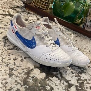 Nike Boy’s White and Blue Soccer Shoes